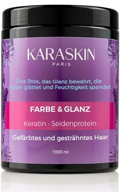 Masque Capillaire Professionnel pour Cheveux Colorés et Abîmés | Kératine & Protéine de Soie | Masque Lissant et Hydratant | 1000 ml