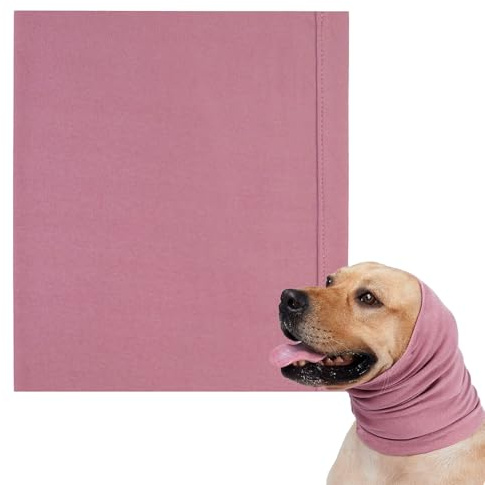 HEUIOP Dog Snood Ear Protector Dog Ear Protectors Muffs for Fireworks for Neck WarMer Noise Protection for Fireworks GrooMing TraveM Everyday CoMfort (Pink, M)
