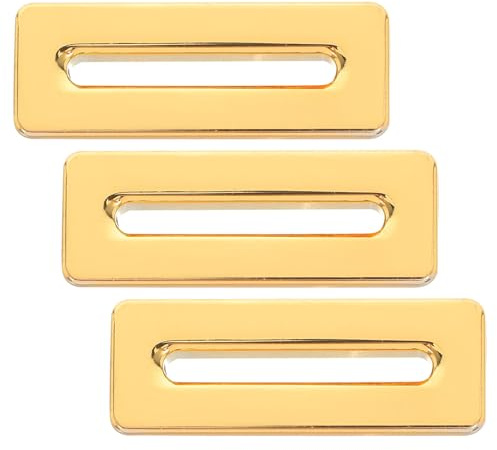 HOMSFOU 3pcs Washbasin Drain Overflow Covers, Rectangle Metal Sink Overflow Plugs for Bathroom and Kitchen, Decorative Basin Hole Caps with Easy Installation and Universal Fit
