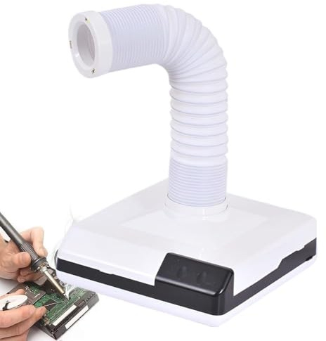 Mini Absorbente De Humo Con Luz Led, Máquina De Succión De Polvo De Esmerilado, Extractor De Humo Portátil Para Recolección De Polvo De Uñas, Esmerilado Y Soldadura white