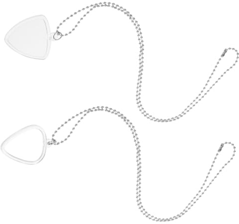 Alasum Gitarrenplektrum Transparent Halter Halskette, für Gitarristen | Metall und Kunststoff, Sichere Aufbewahrung für Probe und Auftritt, Praktischer Anhänger, 2 Stück