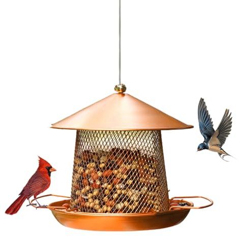 Vogelfutterstation, Ganzjahresfütterung, 53 x 24 x 18 cm, Vogelfutterstation, Futterstation, pflegeleichtes Design, für Finken, Rotkehlchen, Spatzen, Kanarienvögel, Wellensittiche, Hinterhof, Balkon