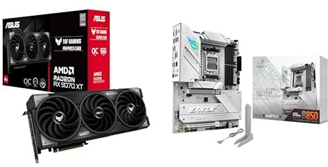 ASUS Carte Graphique TUF-RX9070XT-O16G-GAMING + Carte mère ROG Strix B850-A Gaming WiFi