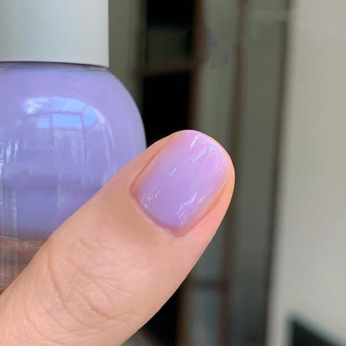 Purple Nail Polish - Lilac Nail Varnish Quick Dry - Long Lasting Lavender Nail Polish - Chip Resistant Water Based Breathable Nail Varnish - No Need Baking Non-Toxic for Women DIY Nail Art