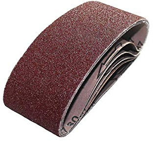 30 Stück Gewebe-Schleifbänder gemischt 75 x 533, für Bandschleifer - 5 Körnungen jeweils 6 x K40/60/80/120/180 / Schleifpapier/Schleif-Mix/Schleifbänder