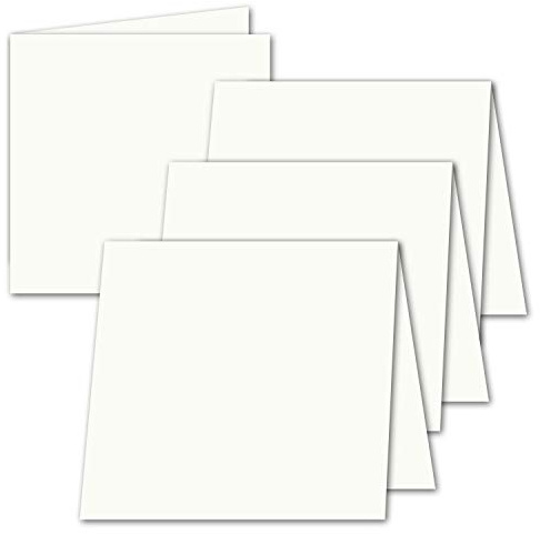50x Falt-Einleger für quadratische Doppel-Karten - creme - 148 x 296 mm (148 x 148 mm gefaltet) - von GUSTAV NEUSER