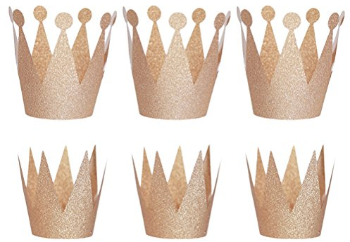 TOYMYTOY Geburtstag Krone Hüte Prinz Prinzessin Party Hüte Kronen Hut Kinder und Erwachsene Party Dekorationen 6pcs