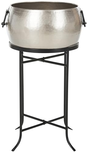 Safavieh Outdoor Collection Azov Pewter and Black Beverage Tub W/Stand