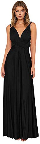 Milla Donna Vestito da Damigella d'Onore Transformer Infinity Maxi Multi-Way Wrap Bandage Vestito Formale, Nero , 46-50