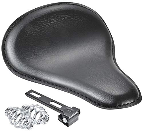 KATUR Asiento de Cuero sintético Delgado para Motocicleta Funda de Montaje de cocodrilo Negro Almohadilla de Capucha para la mayoría de los pasajeros en Solitario Harley Sportster Bobber Chopper
