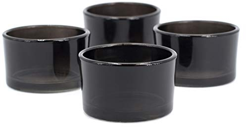 Creativery Lot de 4 petits photophores en verre 51 x 33 mm Couleur au choix : noir 030