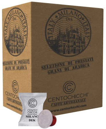 Centochicchi® Caffè Decaffeinato Artigianale - MILANO DEK - 100 capsule - Compatibili con Ne.spresso
