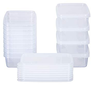 MiraHome Gefrierdosen 12x0,L rechteckig durchsichtig – Vorratsdosen mit Deckel luftdicht – Transparente Frischhaltedosen – Aufbewahrungsbox Küche für Mealprep & Organisation – Austrian Quality