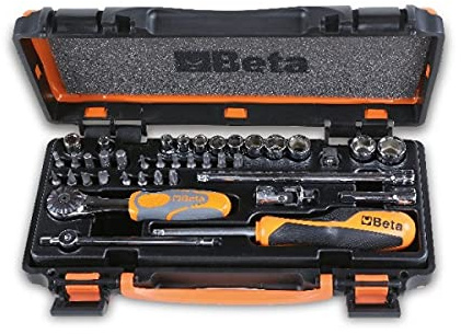 Beta 900/C11Z - Assortimento di 11 Chiavi a Bussola Esagonali, 20 Inserti per Avvitatori e 8 Accessori in Cassetta di Lamiera