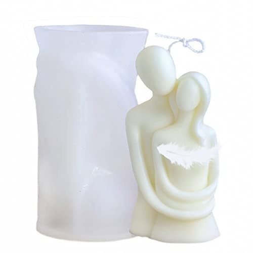 Couples Silicone Candle Mould, Candle Moulds for Candle Making, Lovers Embrace Resin Mould, Epoxy Casting Resin Mould for Home Ornament Decoration, Soap, Chocolate, Cake Decoration Craft, Plaster