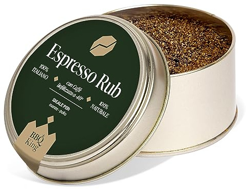 BBQ KING - Espresso Rub Confezione da 70 Gr, Dry Rub Bbq per Manzo Ideale per Barbecue e Grill, Set Spezie Cucina 100% Made in Italy, Miscela di Spezie per Carni Rosse (Manzo, Beef Ribs)