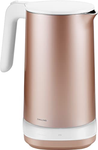ZWILLING ENFINIGY Bouilloire Électrique Pro en Inox, Filtre Anticalcaire, Température Réglable, 1850 W, 1,5 l, Rose