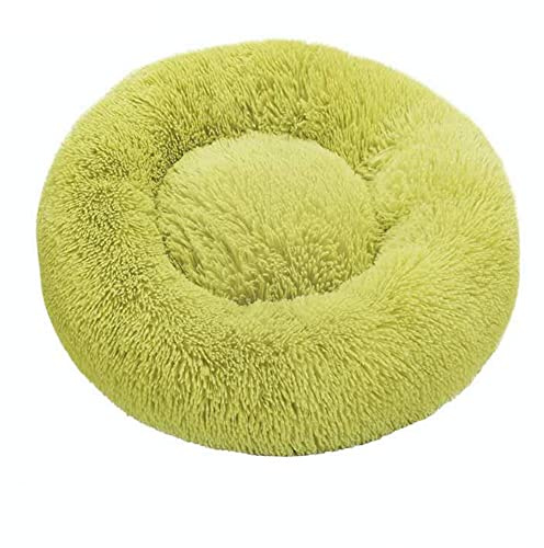 Lukery Hundebett Katzenbett Flauschig Rund aus Plüsch, Kuscheliges Donut Hundekissen und Katzenkissen Weiches Plüsch Hundeliege für Kleine, Mittelgroße und Große Haustiere (60CM,grün)