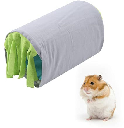 Hamster-Tunnel, Hamster-Quasten-Tunnel, abnehmbares Versteck-Röhrenhaus für Meerschweinchen-Kaninchen-Kleintiere(Grün)