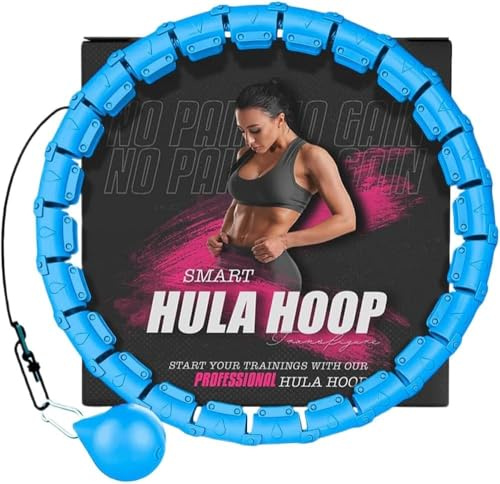 K-MART Hula Hoop con Peso, Infinity Smart Hula Hoops con Contador de 16, Masaje de Bola de Giro automático de 360 Grados, aro Infinito para Adultos, Equipo de Fitness para pérdida de Peso