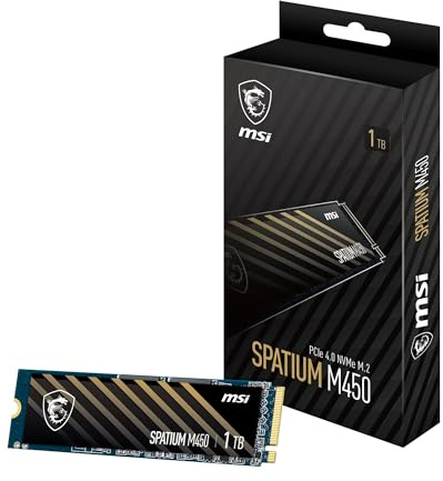 MSI Disque SSD SPATIUM M450 de 1 To - M.2 2280 interne - PCI Express NVMe [PCI Express NVMe 4.0 x4]