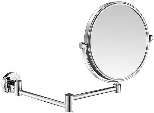 Nicesail Wand Schminkspiegel mit Vergrößerung 3X,Vergrößerungsspiegel für Bad,Kosmetikspiegel Ausziehbar Chrom,Rasierspiegel Wandmontage,Durchmesser 20cm