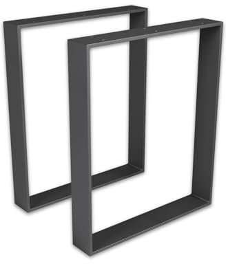 modernLOFTart Tischbeine Metall Tischkufen 2 Stück - Tischgestell Metall aus 1cm Dickem Flachstahl Gefertigt - Tischfüße für Esstisch, Schreibtischbeine, Konferenztisch Füße