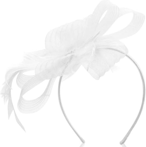 Fascinator Mesh Feather Elegant Wedding Ladies Headband Aliceband Bridal