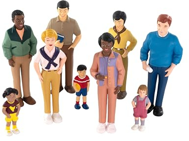 Miniland Diverse famiglie del mondo. Set di 9 bambole dipinte a mano