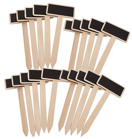 FOYTOKI 20 Pcs Mini Wooden Chalkboard Tags Blackboards for Garden Plant Labels Decorative Flower Pot Signs for Home and Outdoor Use