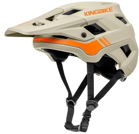 Fahrradhelm Mountainbike Helm Visier Abnehmbar MTB Helme für Herren Damen Erwachsene Jugend (Khaki, L(59-62CM))