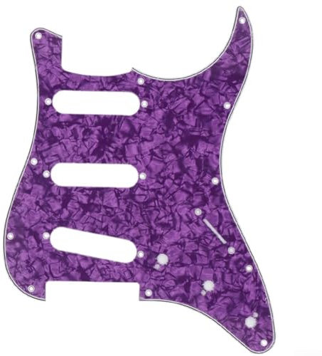 Vibrant Colorful Celluloid Guitar Pickguard Scratch Plate, 11 Holes, for SSS Guitars (Purple für Pearl)