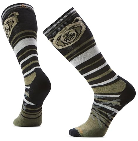 Smartwool, Men's, Ski Full Cushion Growling Grizzly Over The Calf Socks, Black, Large