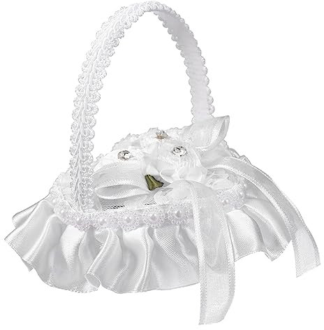 HOLIDYOYO Romantisches Herz-ringkissen Aus Satin Mit Spitze Tragbar Für Hochzeiten Und Verlobungen Elegantes Ringdisplay Für Ringe Ohrringe Und Schmuck Ringbox Für Besondere Anlässe