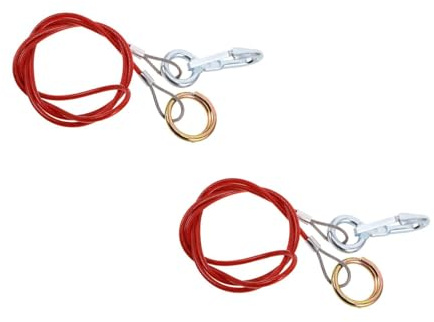 Lot de 2 câbles de remorquage pour remorque, équipement de sécurité pour camping-car, câble de remorquage en acier inoxydable, câbles de sécurité enroulés pour camions, sangle de remorquage, câble de