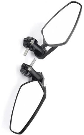 NRTNRFQW Lenkerspiegel MT09 MT07 2014-2024 MT 07 09 MT-07 MT09 2021 Lenkerendenspiegel Links- und Rechtsdrehung Motorrad Aluminium Schwarz(for MT09 2024)