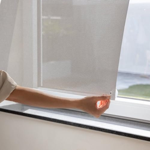 Simple Fix Sonnenschutz Fenster 150x180 cm, Sonnenschirm Innen, Dachfenster Verdunkelung ohne Bohren, Sonnenschutz mit Saugnäpfe