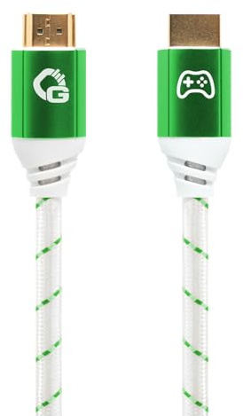 OEHLBACH GAMING New Game Green - 5 metri - Cavo HDMI 2.1b - Certificazione Ultra High Speed 8K@60Hz, eARC, ALLM, VRR, DSC - Compatibile con PS5, Xbox Series X/S, Nintendo Switch, PC - Bianco - 1 pezzo