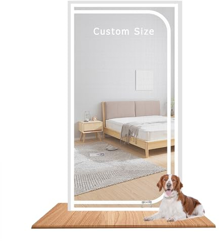 Custom Size Pet Resistant Mesh Screen Door, Insects Protection Door Mesh Fly Screen Door Cat Door Screen with Zipper for Living Room, Bedroom, Kitchen (W*H:70 * 200cm)