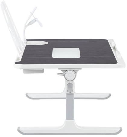 Table de lit Pliable pour Ordinateur Portable réglable en Hauteur 5 Positions pour canapé, Sol, Travail, étude, Lecture, Nourriture, 60 * 40 * 26-39cm-Noir