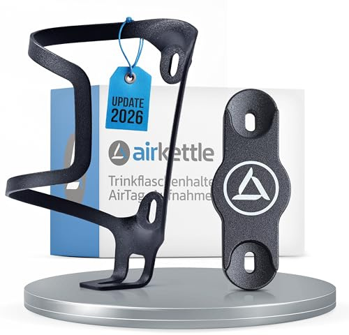 airkettle Trinkflaschenhalter mit AirTag Aufnahme | AirTag Halterung Fahrrad aus Aluminium | Tracker / Ortungsgerät und Getränkehalter für dein Fahrrad