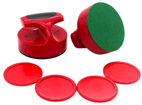 KHZen 94 Mm Lufttisch Hockeyspiel Pusher Mit 4 Pucks Air Hockey Paddle Und Pucks Tischhockey Pusher Set Air Hockey Pucks