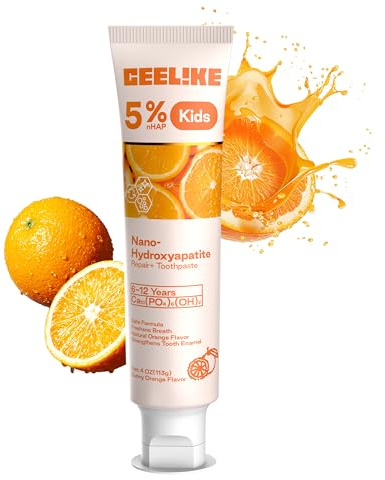 CEELIKE Kinder Zahnpasta 5% Hydroxylapatit, Orangen Geschmack, 113g