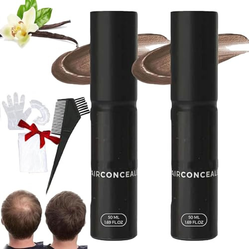 2 pièces CrèMe Anti-Cernes Tiveno, Pour Des Cheveux Naturellement Plus Volumineux Et Plus Confiants,Waterproof Et RéSistant à La Transpiration,Pour Femmes Et Hommes (Marron moyen*2, Taille)