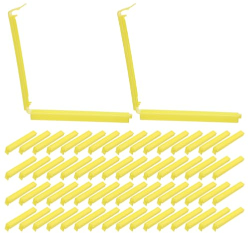 Veemoon Lot de 100 Clips de Fermeture en Plastique Jaune Réutilisables pour Paquet Alimentaires Clips Hermétiques pour Sachets de Chips et Snacks pour Conservation à Domicile Voyage