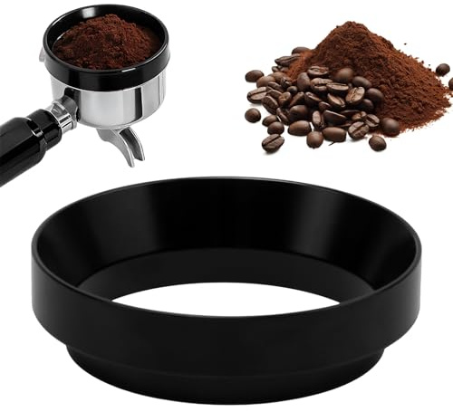 Imbuto di dosaggio 58 mm in alluminio magnetico per portafiltro macchina da caffè, anello di distribuzione polvere di caffè a prova di perdite con magneti per caffè artigianale a casa o in ufficio