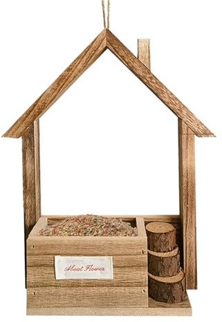 para pájaros - Material de Madera de Cedro de Madera, diseño Compacto pequeño, contenedor con Capacidad, Mecanismo de suspensión Ligero | para alimentación al Aire Libre de Aves Silvestres