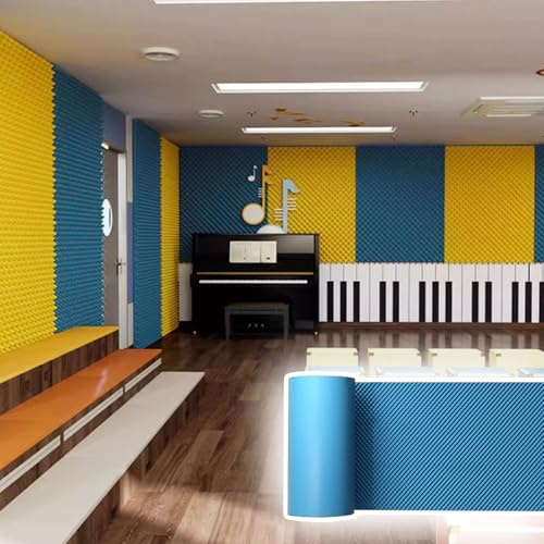 Self-Adhesive Acoustic Foam Panels for Wall and Ceiling Soundproofing, Noise Reduction in Home Studios and Music Schools