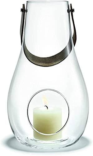 Holmegaard Laterne H25 cm Design with Light aus mundgeblasenem Glas, klar