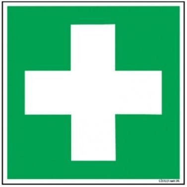 HUW24 Lebenszeichnung KNS Erste Hilfe selbstklebend, leuchtet im Dunkeln, 148 x 148 mm, Standard BGV A8